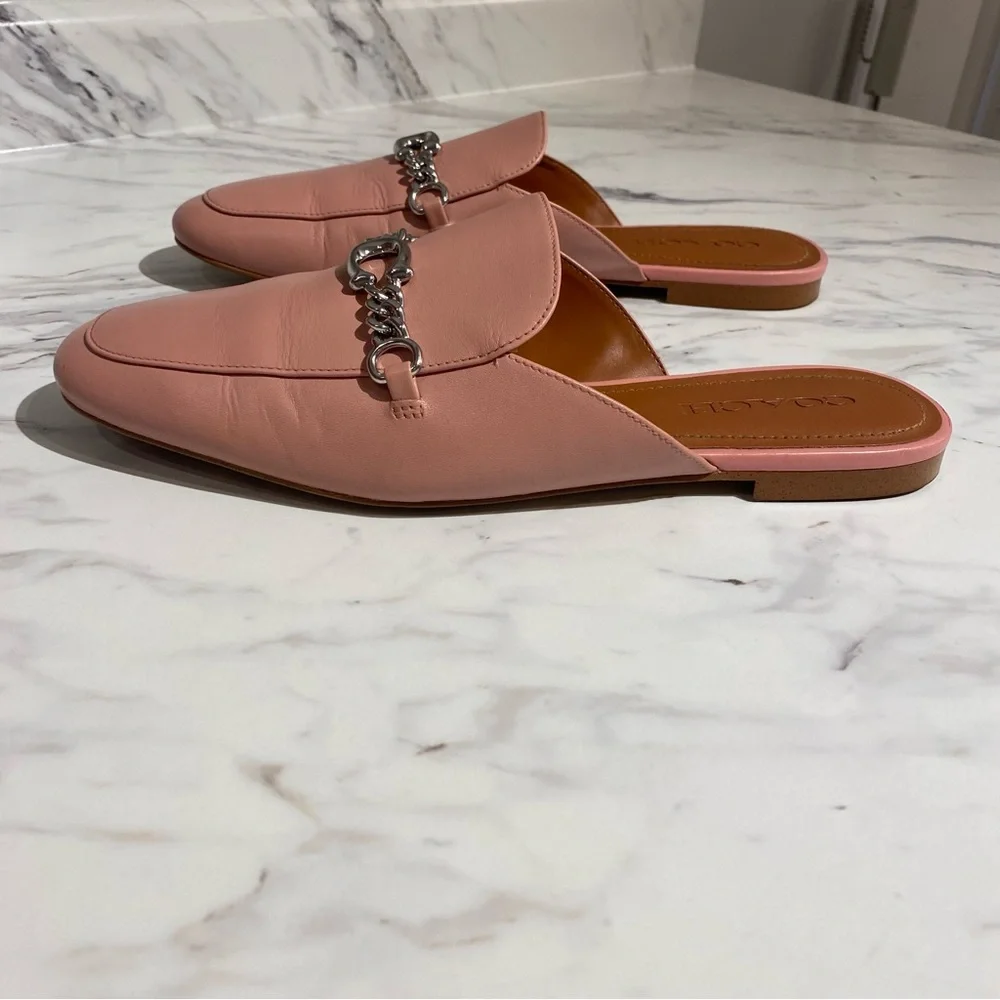 Coach‎ Sofi leather slides mules petal pink - Picture 4 of 16
